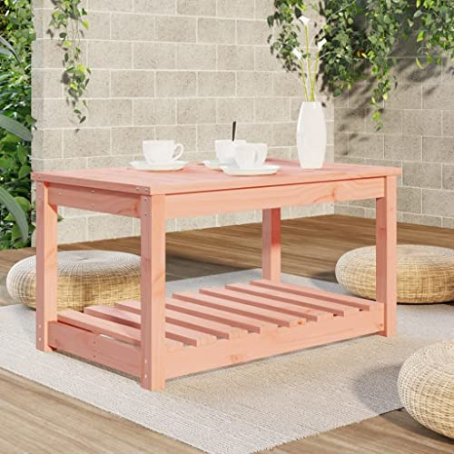 prissent Gartentisch 82,5x50,5x45 cm Massivholz Douglasie Braun Esstisch Outdoor-Tisch Beistelltisch Gartentisch Holz Loungetisch Outdoor Ideal für Garten Balkon Oder Terrasse Klassisches Design