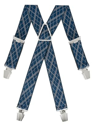 Gaspard Herren Hosenträger breit – elastisch strapazierfähig und extra starke Clips – Modell in X-Form – hergestellt in Frankreich – Größe verstellbar bis 130 cm, Kreuz, Himmelblau, One size