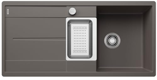 BLANCO METRA 6 S-F | Granitspüle aus SILGRANIT vulkangrau | [99x49x20 cm] | für 60 cm breite Unterschränke | Einbauart: Flächenbündig | Reinigungsfreundliche Öberfläche | Großes Becken