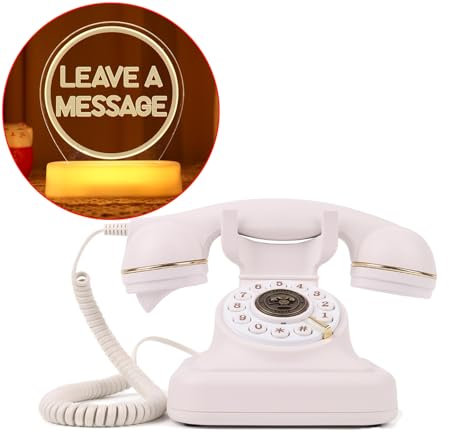 Téléphone de Livre d'or Audio, téléphone de Livre d'or Audio Antique de Style rétro (Blanc)
