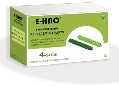 E-HAO 4 Brosse de rouleaux en caoutchouc à vide réglé Remplacement de la iRobot Roomba i & j & e, Combo i & j, Pièces d'accessoires pour i1+/i2+/i3+/i4+/i5+/i6+/i7+/i8+/j5+/j6+/j7+/j8+/j9+/e5/e6