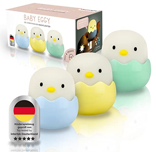 MegaLight LED Nachtlicht Kinder | Nachtlicht Baby ohne verschluckbare Kleinteile | Stilllicht dimmbar Touch | Nachtlampe USB Aufladung | Baby Eggy