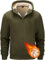 Tansozer Uomo Sherpa Foderato in Pile Giacca Calda con Cappuccio Felpe Termiche con Tasche (Verde Militare, XL)