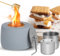 EFUTURETIME Chimenea Bioetanol Mesa Exterior Interior, Ethanol Fireplace con Lata de Bioetanol de Acero Inoxidable para Decoración, Gris