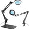 15X Magnifying Glass Desk Lamp with Clamp and Base, 5 Color Modes 10 Levels Adjustable Brightness, 15X Magnifying Glass, 4.2 Reading Magnifier for Seniors Book Newspaper Reading, Crafting, Seniors