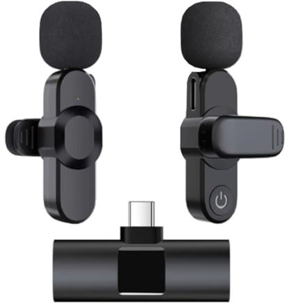 Wireless Lavalier Microphone, Lapel Mic for Recording Podcasts TikTok Vlog ASMR YouTube Videos Livestream Interview Content Creator For Android iPhone iPad DSLR Go-Pro Cameras Computer Laptop (2 Mic)