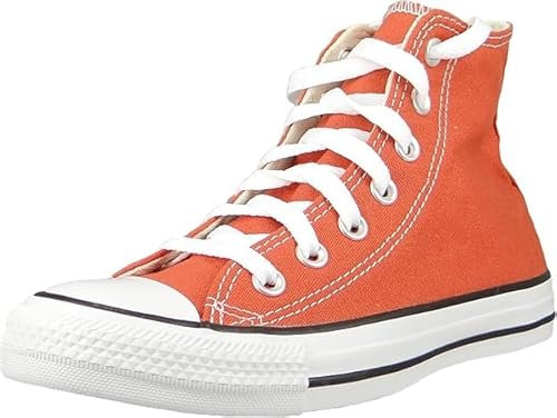 Divadames Womens High Top Lace Up Flat Canvas Pumps Ladies Casual Plain Shoes Size (Orange, UK Footwear Size System, Adult, Women, Numeric, Medium, 5)