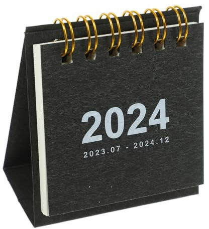SHINEOFI Notiz-Stehkalender persönlicher kalender büroartikel Mini-Kalender minikalender tischkalender Schreibtisch fürs Büro Kalender 2024 deko Bürozubehör Büro-Monatskalender Papier Black