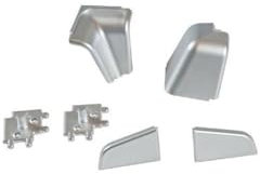 Kit Accessori Alzatina Classica in Plastica – Completo di Angoli Interni ed Esterni e Tappi per Cucina – Vari Colori Disponibili (Grigio)