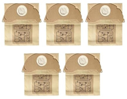 Lot de 5/10/20/30 sacs de rechange for aspirateur Karcher, WD2250, A2004, A2054, MV2 et WD2(5 pcs)