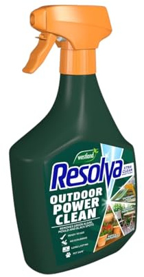 Resolva Xtra Clean Outdoor Cleaner Spray 1L Ready to Use Patio & Garden Cleaner Kills Mould, Algae, Black Spots Pet Safe After Drying Long-Lasting
