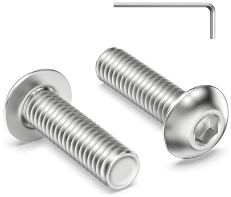 Zuyya 120 Stück Linsenkopfschrauben M3 x 10 mm Flachkopfschrauben M3 | Edelstahlschrauben Innensechskant, Edelstahl A2 V2A, Vollgewinde Halbrundkopfschrauben mit Innensechskantschlussel