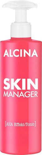 ALCINA Skin Manager AHA Effekt-Tonic - 1 x 190 ml - Gesichtstonic - Für ein ebenmäßiges Hautbild - Mildert Pigmentflecken & entfernt Unreinheiten - Für alle Hauttypen geeignet - Mit Fruchtsäure