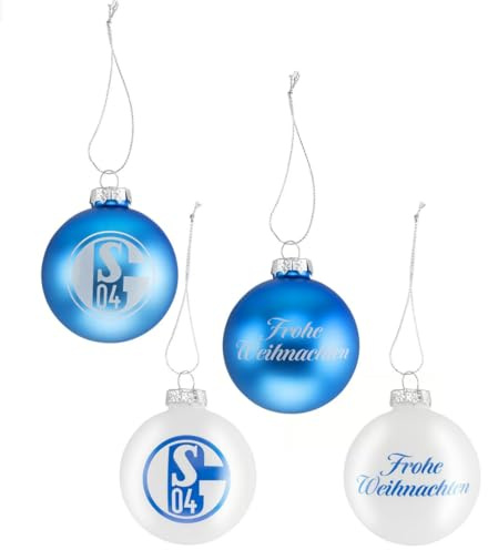 FC Schalke 04 S04 Christbaumkugeln 4er-Set Frohe Weihnachten