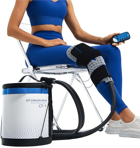 CRYOFORCE CF-1 Machine de thérapie par le froid avec minuterie programmable – Système de glace portable de 12,7 l pour chirurgie du genou, récupération du LCA et soulagement de la douleur