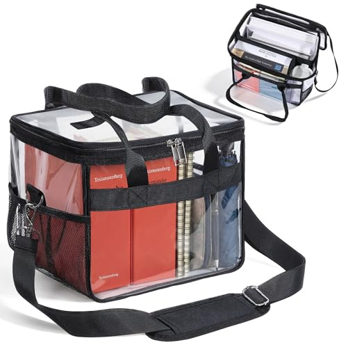 Enhon Transparente Tasche für Gesetze und Kommentare, PVC Gesetzestasche für Schönfelder, Sartorius, Palandt, Jura Studenten, Durchsichtige Tragetasche für Bibliothek, Einkauf, Flughafen und Strand