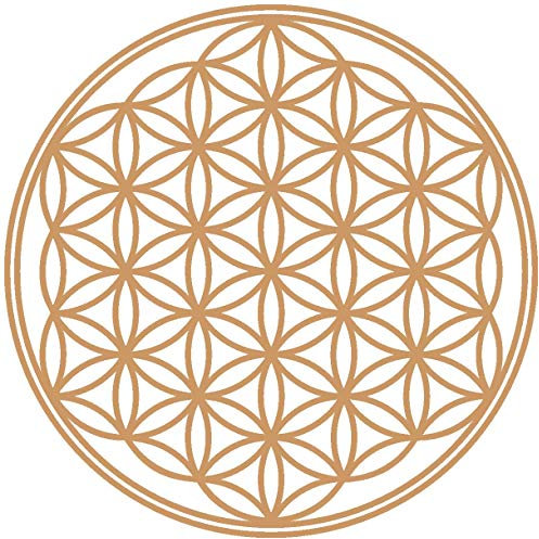 Samunshi® Lebensblume Wandtattoo Blume des Lebens Aufkleber Wandbild Blumen Wandsticker Yoga Sticker Wanddeko 40 x 40cm hellbraun