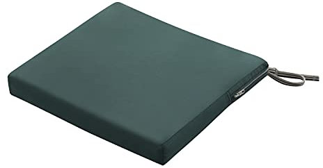 Classic Accessories Ravenna Wasserabweisendes Terrassensitzkissen, 43,2 x 38,1 x 5,1 cm, Stockgrün, Stuhl-Sitzkissen