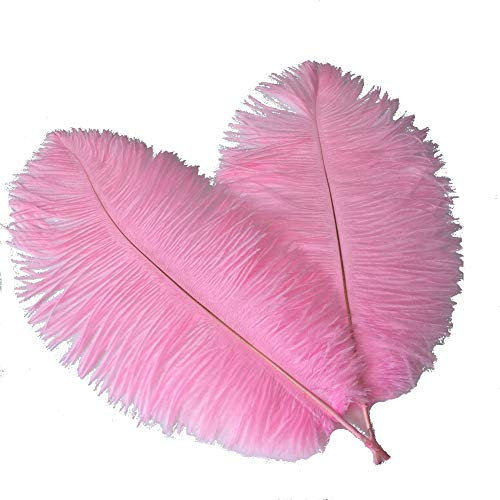 Sowder 14-16inch(35-40cm) Ostrich Feathers Plume for Wedding Centerpieces Home Decoration Pack of 10pcs(pink)