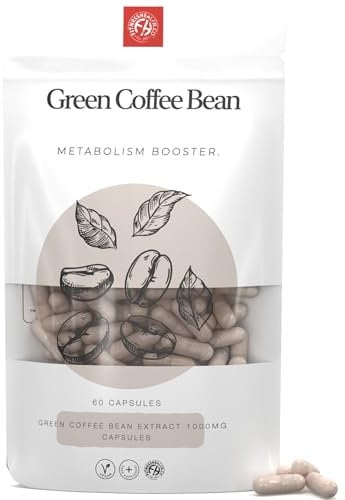 Fitness Health Green Coffee Bean Capsules 6000MG - Handpicked and Unroasted Green Coffee Bean Extract - Greens Coffee Supplement - High Strength Green Coffee Capsule (60)
