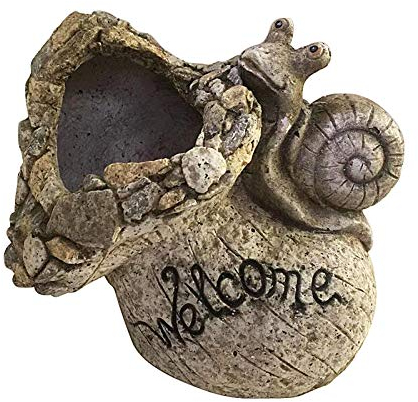 HTI-Line Pflanzgefäß Stone Welcome 2 Deko Pilz Pflanztopf Gartendeko Schnecke