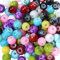 TOAOB 100pcs 4mm Perles de Verre Effet Marbre Rondes Couleur Mélangée pour Fabrication de Bijoux DIY Bracelets Colliers Artisanat