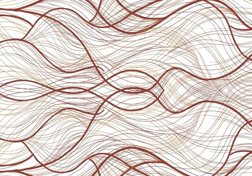 Wesmilewallpaper Papier Peint 3D Intissé Murales Dessin Au Trait Abstrait Géométrique Rouge Papier Peint Panoramique Tapisserie Peinture Poster Photo 200x140cm