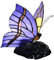 BOTOWI Schmetterling Nachttischlampe,Tiffany-Stil Tischlampe Buntglas Schmetterling Schreibtischlampe,Antike Rose Harz Basis Licht,Geburtstagsgeschenke Für Mädchen Schlafzimmer