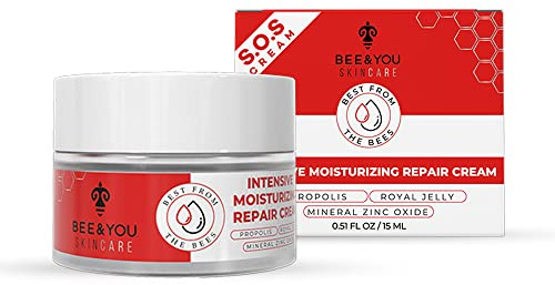 BEE and YOU Intensiv Feuchtigkeitsspendende Reparaturcreme für Gesicht und Körper mit Gelée Royale, mineralischem Zinkoxid, Sheabutter, Vitamin B5, Vitamin E, Rohhonig und Bienenpropolis, 15 ml