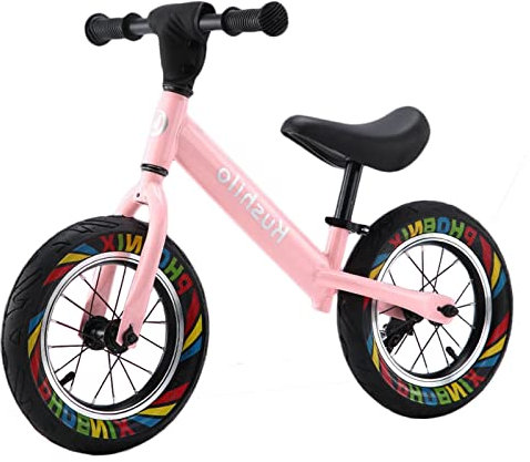 Bici Senza Pedali 12/14 Pollici Rosa Balance Bike per 2 3 4 5 Bambina di 6 Anni, 16 Pollici Balance Bike per i Bambini Grandi età 7 8 9 Anni, Nessun Pedale Bicicletta da Allenamento Sportiva