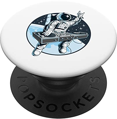 Astonaut DJ, Vinyl Record, Space Music Mixer Turntable PopSockets Swappable PopGrip
