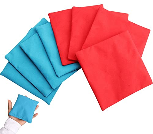 Fopytu Mini Cornhole Bohnensäcke 8pcs 10x10 cm Nachfüllbar Sack Werfen Sitzsäcke Spaß Sport Für Outdoor -familienhandschuss -Party -Spiele Supply