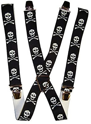 Herren-Hosenträger Totenkopf 110 cm FBA, blau, XL