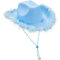 Geagodelia Cappello Cowboy da Donna Vintage Cappello Cow Boy con Piuma Paillettes per Cosplay Halloween Carnevale (A-Blu, One Size)