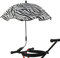 Stuhlschirm mit Klemme, Verstellbarer Kinderwagen-Strandkorb-Sonnenschirm, UV-Schutz-Sonnenschirm für Terrassenstuhl Im Freien, Strandkorb, Kinderwagen, Rollstuhl und Wagen, Sportstuhl(Zebradruck)