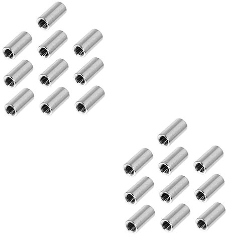 ULTECHNOVO Tuerca De Acoplamiento Redonda 20 Piezas Tuerca Extensor De Manga Espárrago De Acoplamiento Conector De Acoplamiento De Brida De 6 Mm Acero Inoxidable Cilindro M8 Acoplador