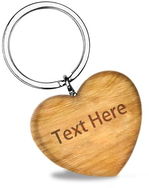 VanmAr Schlüsselanhänger Personalisiert,Schlüsselanhänger Holz Herz mit Gravur Maserung Handschmeichler Anhänger, Geschenk zum Valentinstag Paare, Partner, Familien,Hochzeiten, Jubiläen (Holzfarbe)