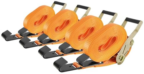 SALUINOKI 4Pack 2in 30ft Ratchet Strap Flat Hook Heavy Duty Flatbed Straps for Trailer Tie Down Straps Box Truck Accessories Cargo Loading 10000lbs Breaking Load