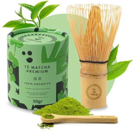 Matchaflix | Pack Expérience Initiation | Kit Matcha Premium 30 g, Matcha Fouet et Cuillère en Bambou | Matcha Poudre