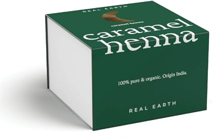 Real Earth - Henna 100% orgánica y natural Tinte de henna - Tinte natural - Barros para teñir el pelo - Coloración Natural - Cosmética ayurvédica - Vegana - Tinte Sin amoniacos - 250gr (Castaño Claro)