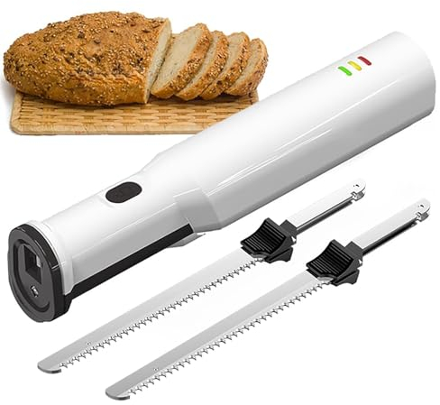NGARY Coltello da Intaglio Elettrico Coltello da Pane, Coltello da Intaglio Ricaricabile a Batteria con Rilascio del Grilletto con Blocco di Sicurezza, Ideale per Carne, Pollame E Pane