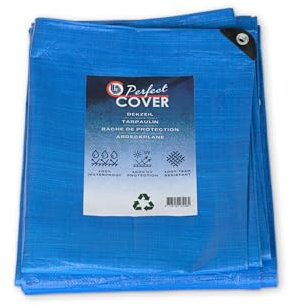 Perfect Cover Bâche étanche Forte avec Oeillets pour Meubles de Jardin, Piscine, Voiture, Caravane - résistante aux UV, indéchirable, sur Mesure (Bleu, 2x3M)