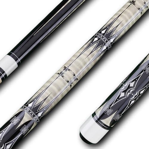 Sinsilvie 58 Pool Queue with 13mm Tip,19 20 oz Billiard Cue,Schwarz oder Weiß,1/2 Maple Queue Sticks Pool Cue,Billard Queue für Männer und Frauen. (Holzfarbe 19 oz)