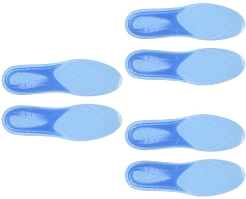 Healvian 3 Paare Gelsohlen Schuheinlagen Herren Damen Atmungsaktive Einlegesohlen Gel Für Schweißfüße Zuschneidbare Sportsohlen Für Alltag Und Laufen Fußpolster 10.6X3.3X1.2 Zoll