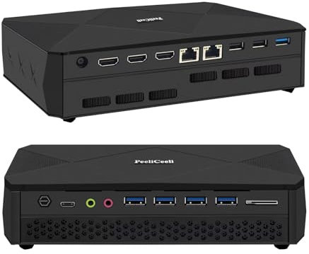 PeeliCeeli Mini PC Gaming Core i9 11900H 8 Cores 16 Threads RTX 3060 12GB Grafica, DDR5 32GB RAM 1TB NVME SSD Windows 11 Pro Micro Computer Desktop, WiFi6 BT5.2, Dual Fan 4 Schermo