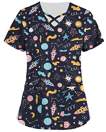 Pflege Kasack Damen Schlupfkasack Pflege Kasack Damen Unisex Weihnachtspullover Kasack Damen Große Größen Kasack Damen Kasack Damen Berufskleidung Kasack Pflege Arbeitskittel Damen(4-Black,5XL)