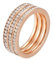 Ring mit Stein Vintage, Trauringe Rosegold Edelstahl Dreireihig mit Zirkonia Größe 54 (17.2) Damen Schmuck Jahrestag Geschenk