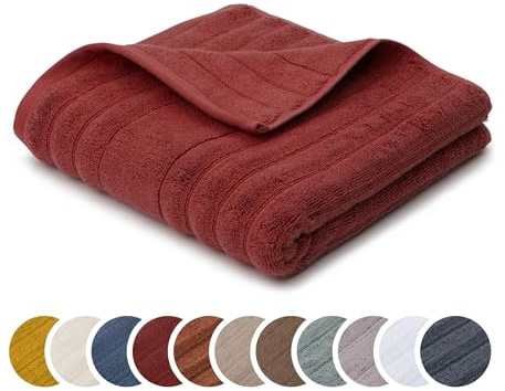 liebling Handtuch Luxus Bio Baumwolle, Serie Marseille, 770 gr. / m², 50 x 100 cm, Ökotex, 60 Grad, saugstark, schnelltrocknend, Farbe: Karminrot