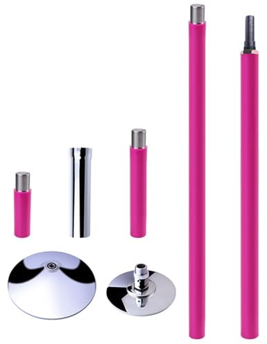 Barre de Pole Dance Appartement, poteau de danse en silicone, kit de poteau de danse portable robuste de 45 mm, pour poteau de rotation statique, fitness, danse, maison, pub, fête ( Color : Pink )