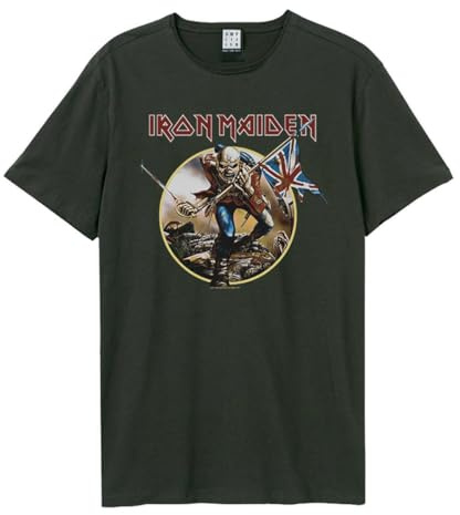 Amplified Trooper Iron Maiden Graphic Tee Charcoal XL - Short Sleeved Crew Neck